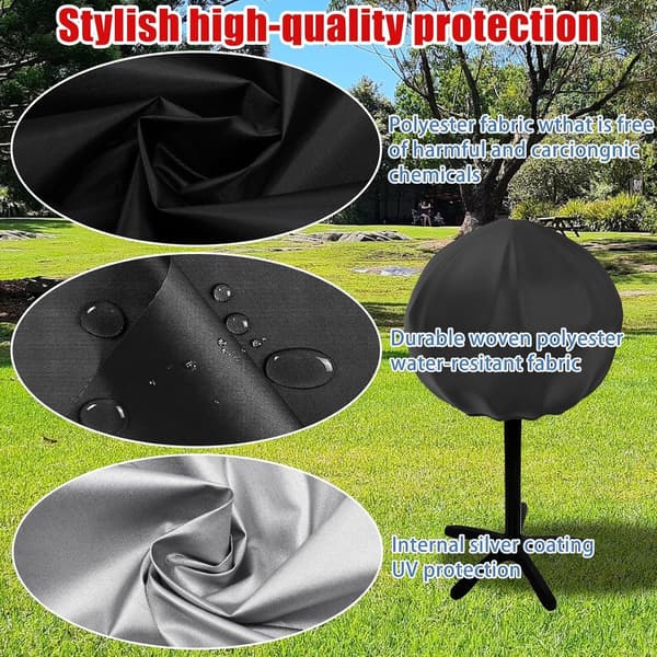 Waterproof Electric Grill Cover - Round Shape - Fits George Foreman - Severin PG 8541 Grills - Easy Access Handles
