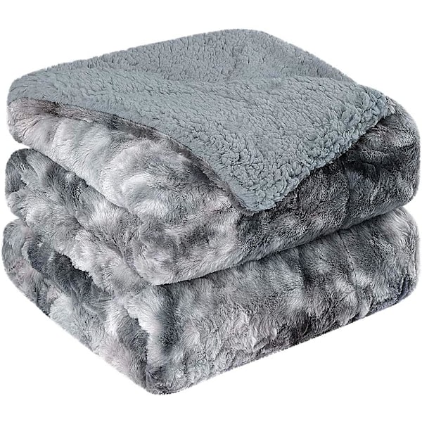 Fuzzy Faux Fur Pläd - Supermjuk och Mysig - Lyxig Fluffig Filt för Soffa, Stol och Säng