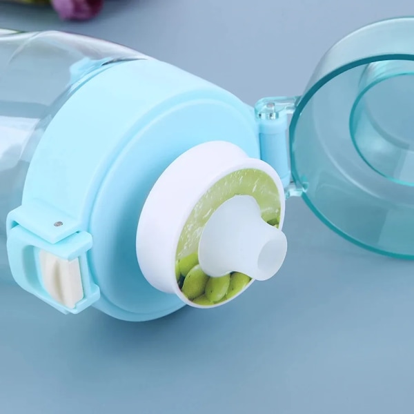 Mausteinen vesipullo 7 kapselilla Air Water Up pullo huurteinen musta 650ml Air Startup Set vesikuppi leirintään urheiluun Sky Blue