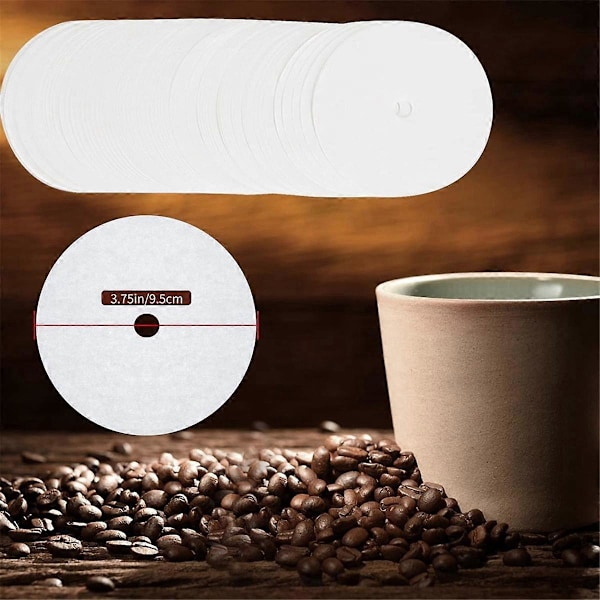 400 stk. Perkolator Kaffefiltre, Ubleket, 3,75 tommer Engangs Kaffefiltre, Benke Kaffefiltre (LGL) White