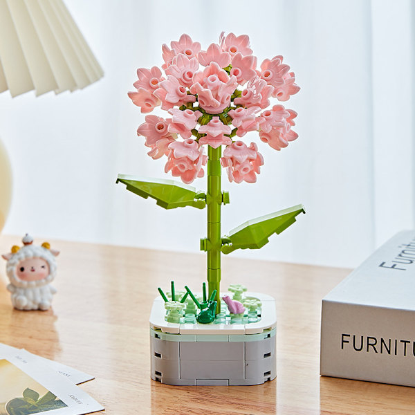 Rakennuspalikat Kukat Säilötyt Kukat Ruusut Ystävänpäivälahja Kimppu Koottavat Lelut 103-D5-potted bouquet-carnation
