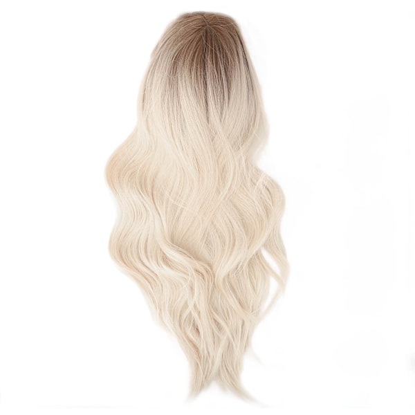 Gradient Blondt Brunt Langt Krøllete Parykk Dame Varmebestandig Syntetisk Parykk med Pannelugg for Cosplay Fest 0.4