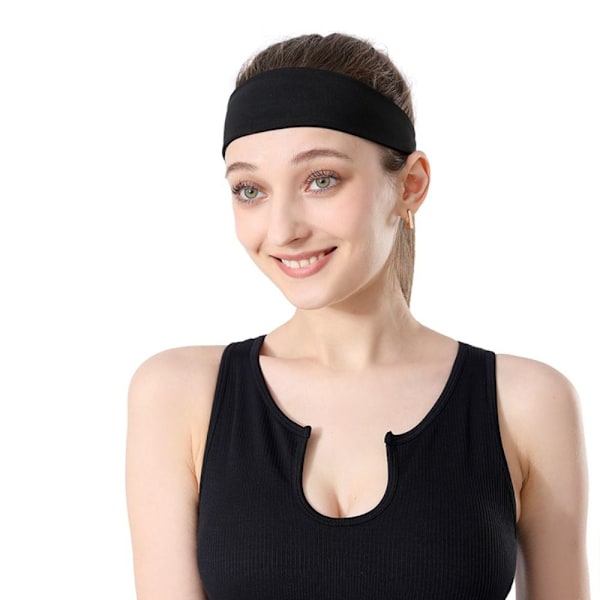 Fitness Hodebånd Stretch Svettebånd SVART{HH} Black