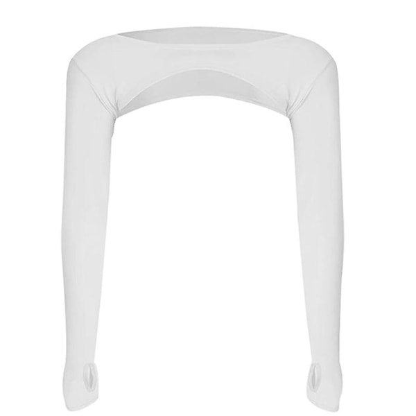 Sommar Ultratunn Sjal Ärm Ihålig Skydd Solskydd Anti UV Is Skydd Utomhus Sport Ärm - Perfet{HH} White