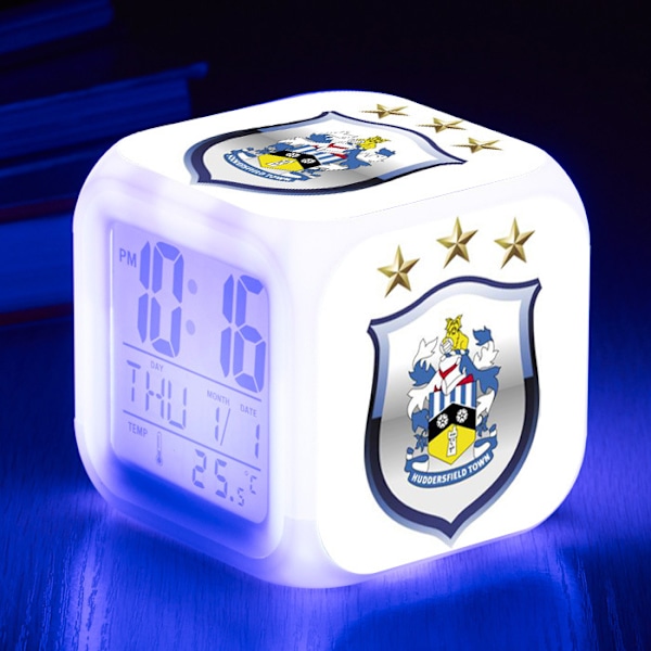 Fotbollsklocka med LED-larm Luminous Digital Klocka 7 Färger Mini Barn Sängbords Väckarklocka C