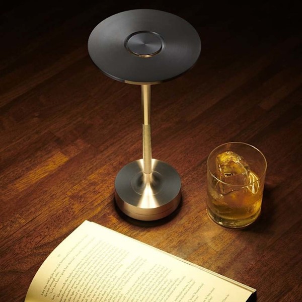 Sladdlös Bordslampa, Dimbar, Metall, USB Uppladdningsbar, Skrivbordslampa - 1 st - WELLNGS black