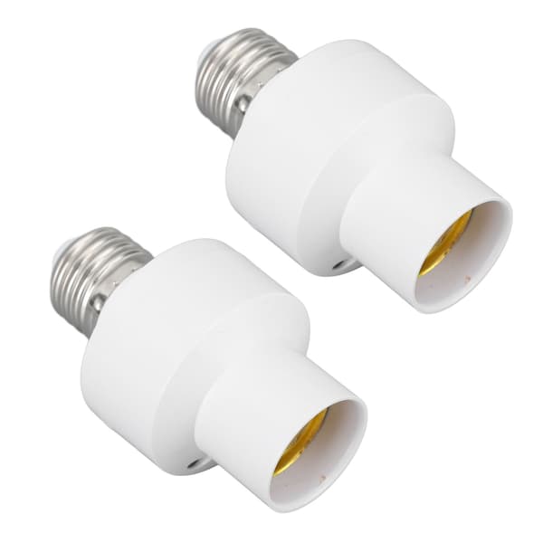 2 pcs Smart Light Socket Wireless Voice Control E27 Screw Port 100V-250V White