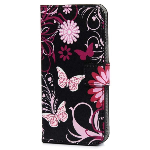 Wallet Case Samsung Galaxy A40 - Sort med Sommerfugle