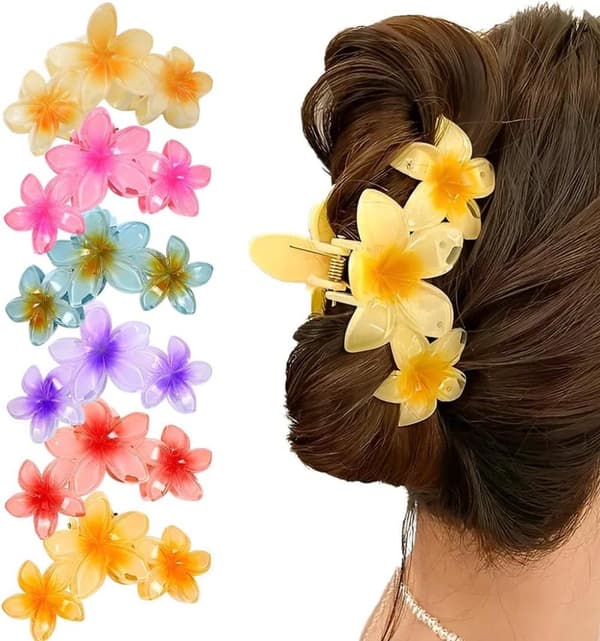 Hårspænder Hårklemmer - 6-pak - Blomstermønster - Farverige