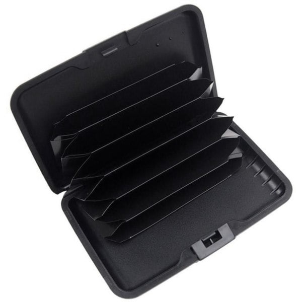 Kredittkortholder / visittkortholder / etui Aluminium Metall Svart Svart