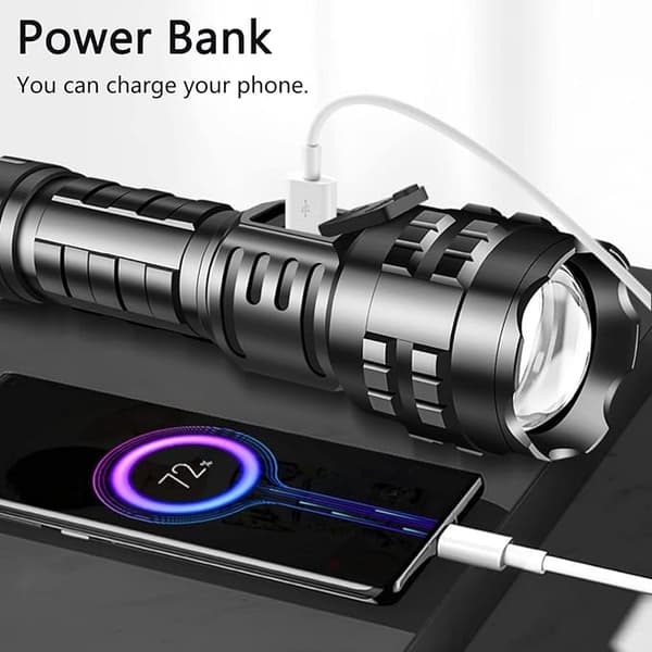 Super Bright High Lumen Flashlight, Rechargeable, 100,000 Lumen LED Flashlight, Brightest Flashlight for Camping, Emergencies