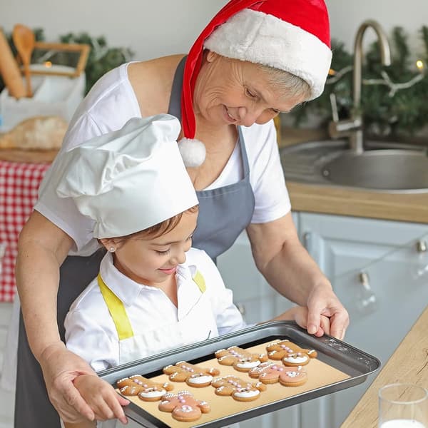 Silikone Bagemåtte Sæt Med 2 Non-Stick Genanvendelige Bageplader Til Småkager Brød Macarons 41,9 X 29,5 cm Mørkegrå