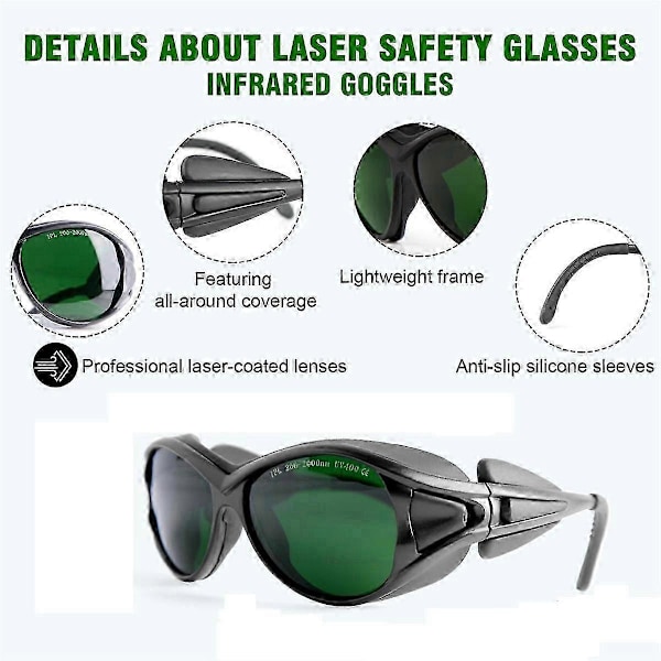 Rödljusterapiglasögon, Lasersäkra glasögon IPL 200-2000nm, Ögonskydd för rödljusterapi{hh]