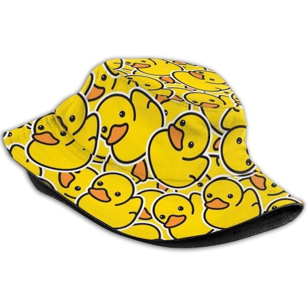 EN Hinkar Mode Solhatt Hopfällbar Utomhus Fiskehatt för Kvinnor och Män Gummianka Mönster{HH} Rubber Duck Pattern One Size