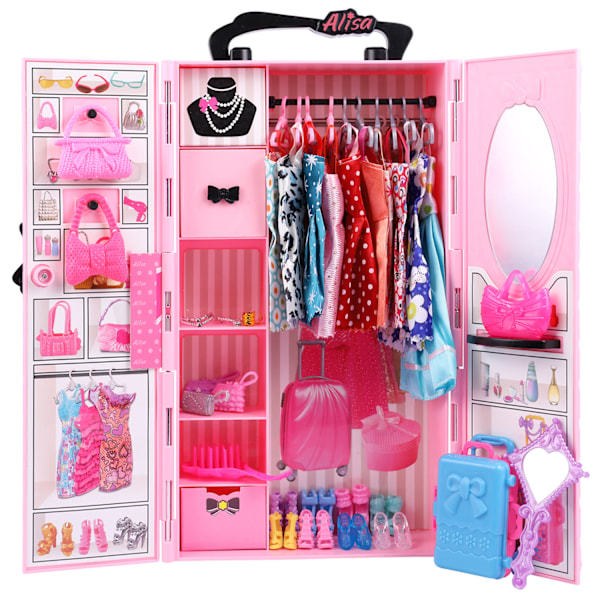 Barbie Pink Udklædningsgarderobe Bryllupskjole Dukkehus til Børn