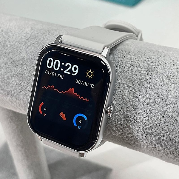 1,54-tommers Smartwatch med Fuld Touchskærm, Pulsmåling, Udendørs Sport Silver gray