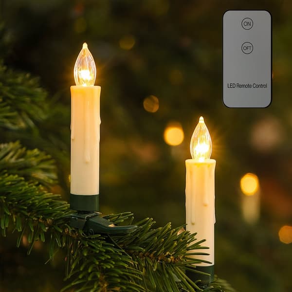 Wireless LED Christmas Tree Lights (10, 20 or 30 pcs) with Remote Control White White 30 st.