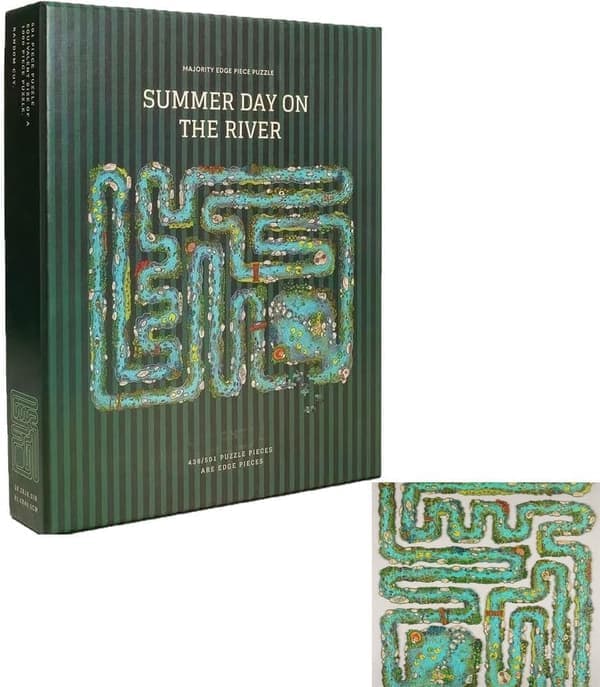 2026 Ny sommar dag vid floden pussel, 501 bitar, de flesta kantbitar, oregelbunden form, papper