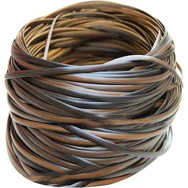 Plastik Rattan - 32m - Rattan Reparationsmateriale - Høj Styrke - Reparationssæt til Havestole - Rattan Møbelreparation - Brun{HH}