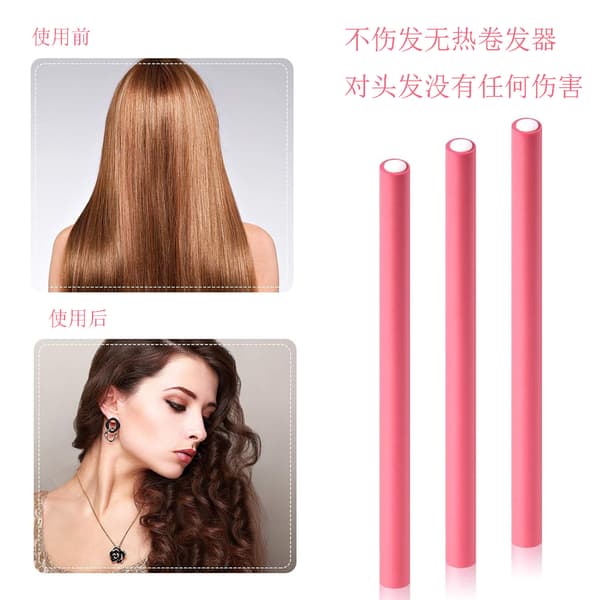 Multifunksjonelt svamphårkrøllsett, 31-delt varmeløst krøllsett med kammer for hjemme-DIY-styling Pink 31pcs Set 2