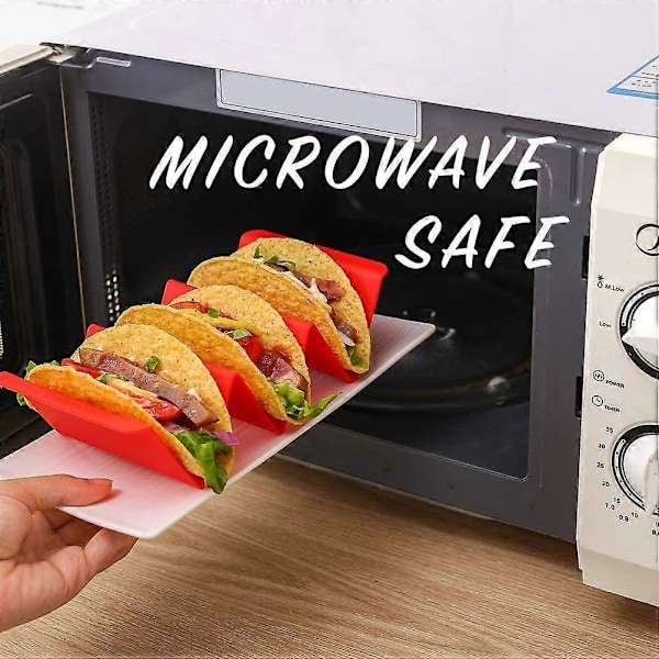Fargerike Taco Holdere Sett med 6 - Premium Store Taco Brett Holder Opptil 3 eller 2 Taco Hver, PP Helse Materiale Veldig Hardt og Stabilt{hh}