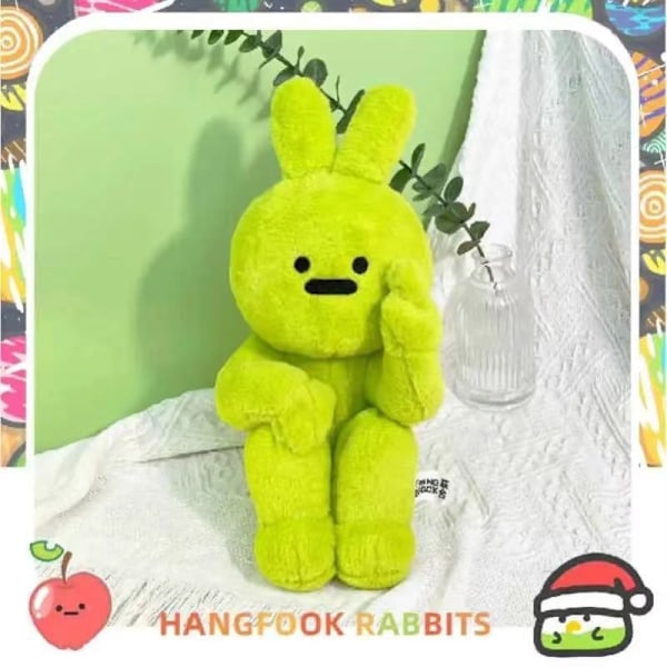 Rolig förakt kanin kreativ nisch vänlig gest kanin plyschleksak docka docka docka present män och kvinnor Gesture Rabbit【Green】 30cm