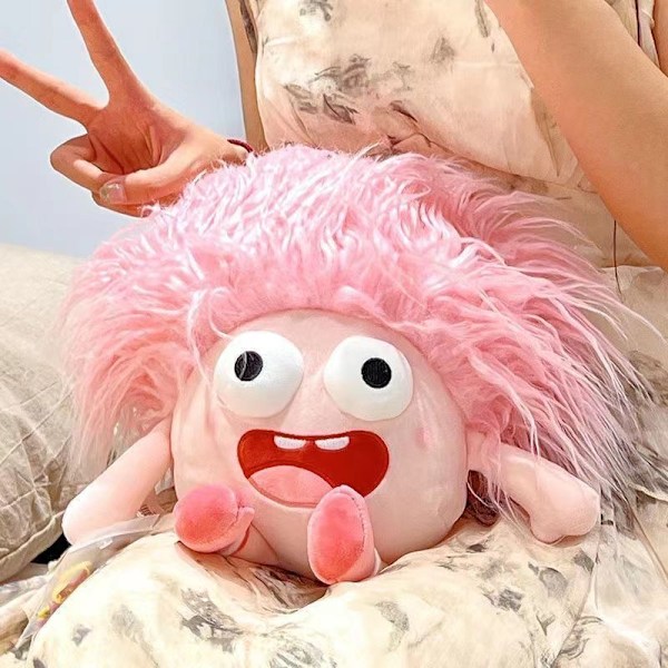 Dopamin utbuktande ögon docka söt galen baby plyschleksak rolig docka för pojkvän och flickvän födelsedagspresent pink 30cm