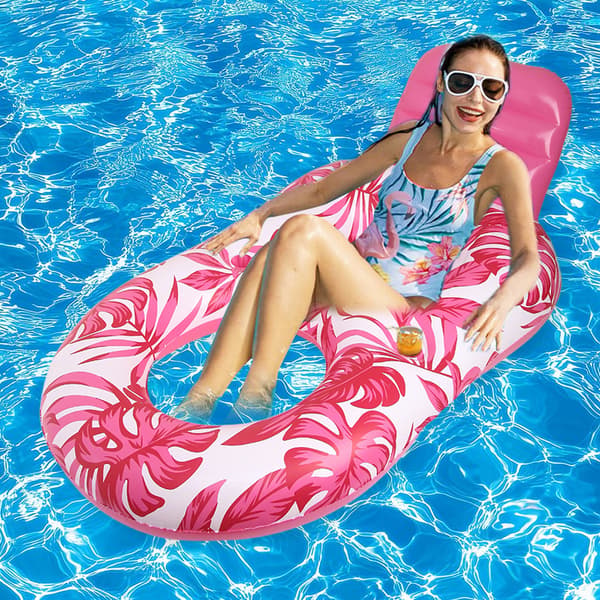 Populær lønneblad flytende seng, flytende stativ, hvilestol, Pink maple leaf floating rafts 140*90*70