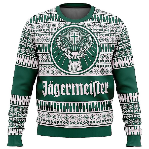 Jagermeister Stygg Julgenser Julgenser Gave Julenissegenser Menn 3D Genseren & Topp Høst & Vinter Clot-yzy