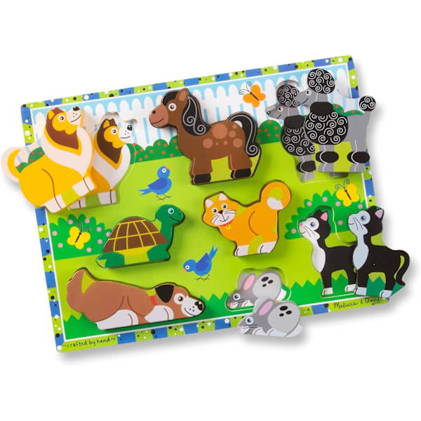 Melissa & Doug Lemmikit Puinen Paksu Palapeli (8 kpl)