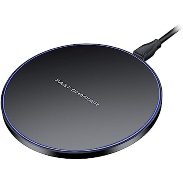 Trådløs oplader 15W Universal Qi opladningsplade, induktionsoplader kompatibel med iPhone 12/11 /11 Pro/XS/XS Max/XR/X /8/8 Plus{HH}
