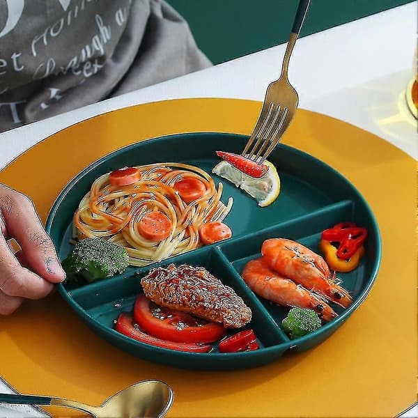 Portion Control Dinner Plate For Adults With 3 Compartments - Essential For Home Kitchen