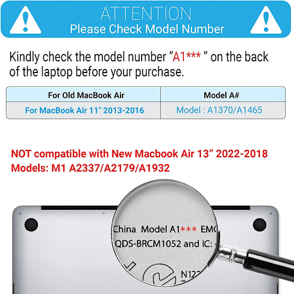 Skal för MacBook Air 11 (A1370/A1465), Hårt plastskal