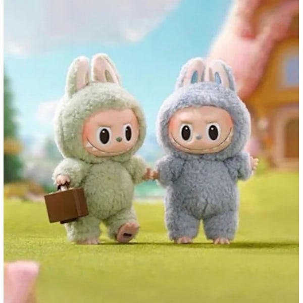 Labubu Macaron Monster Avaimenperä Jännittävä Monsteri Macaron Vinyl Kasvoinen Pehmolelu Avaimenperä Taidekokoelma Leikki Lasten Lahja Valkoinen