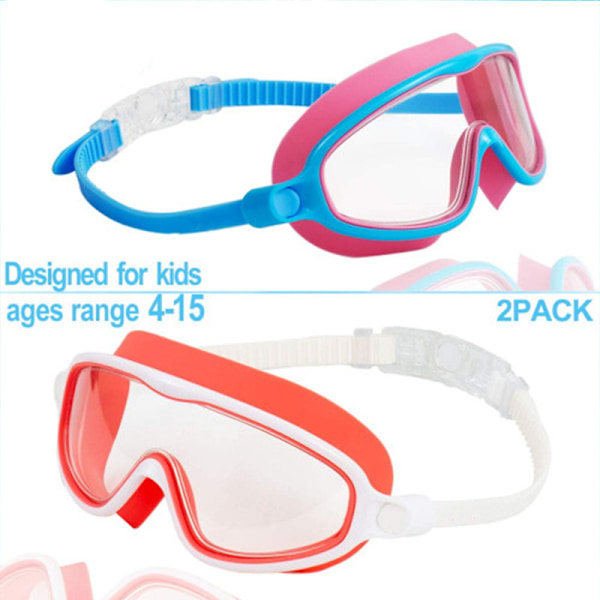 Barns simglasögon pojkar och flickor simning HD vattentäta och imskyddade stora simglasögon dykglasögon professionella glasögon Camouflage pink + camouflage blue
