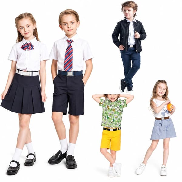 Justerbart byxbälte för barn, 5-pack, mjukt midjeband, utan spänne, unisex, passar jeans, elastiskt stretchbälte
