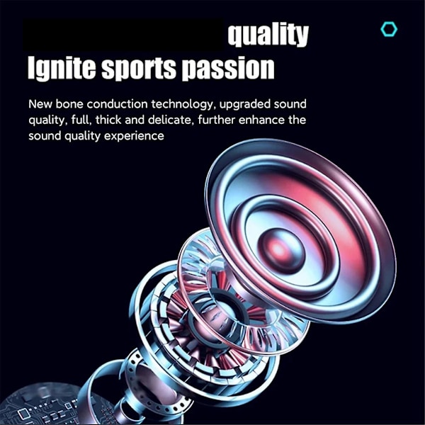 Luujohdekuulokkeet Bluetooth Langattomat IPX8 Vedenpitävät MP3 Hifi Mikrofoni Kuulokkeet Uintiin (Musta)