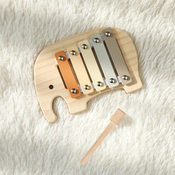Wooden Elephant Percussion Toy - Educational Toys, Multi-functional, Parent-Child Interaction, Christmas Gift Small Elephant