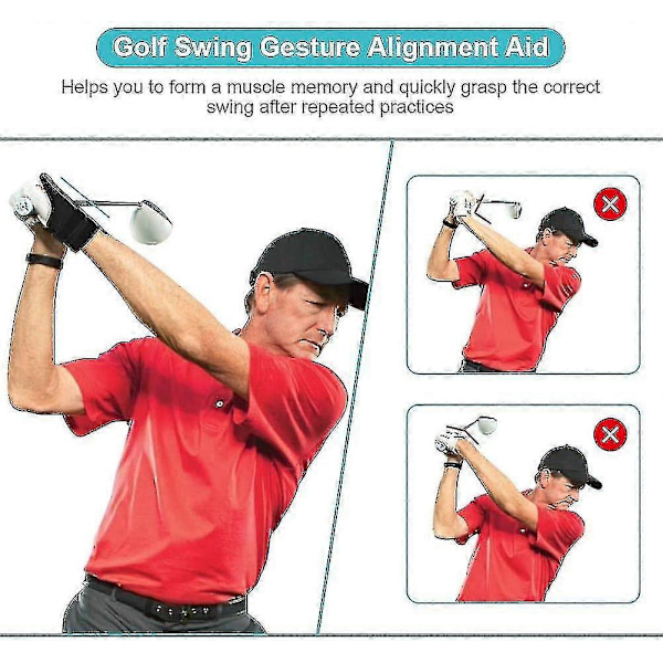 Stk Golf Swing Træner Træningstilbehør Håndleds Korrektionsbånd Fikseringsrem Guide Til Begyndere G