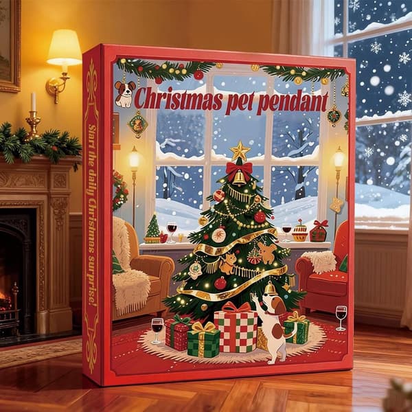 Adventskalender, Samleobjekt 24-dagers todimensjonalt anheng - Julekalender med små dyrepynt