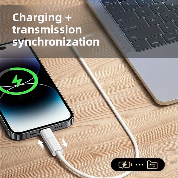 2-pack, Lämplig för iPhone Lightning till USB C-adapter, C-Typ Laddargränssnitt, Lämplig för iPhone16/15 Laddare 2 Pack (white)