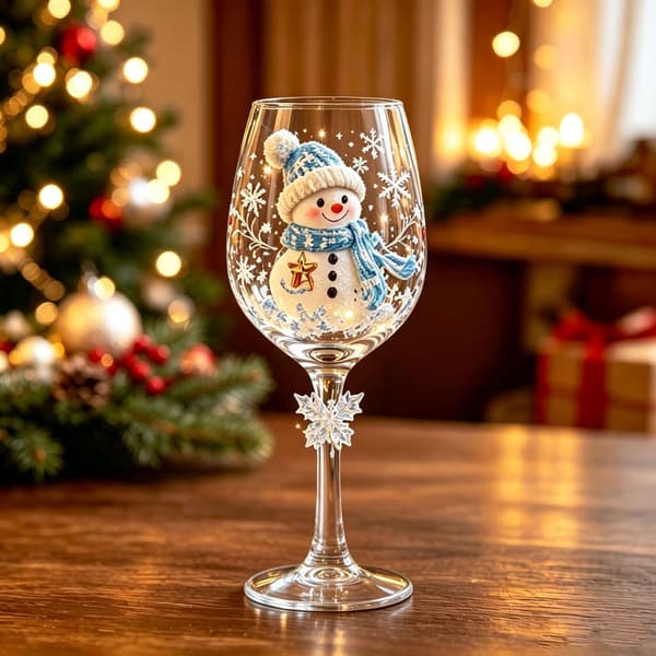 Juleglas kunstbægre Luksuriøst ferieglas vinter snefnug design Christmas Tree Goblet