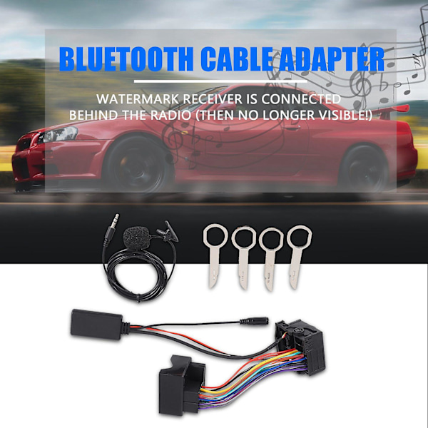 Bluetooth Bilstereo-kabeladapter for Ford Fiesta Focus Mondeo Kuga Sony 6000cd Radio Musikkstrømming