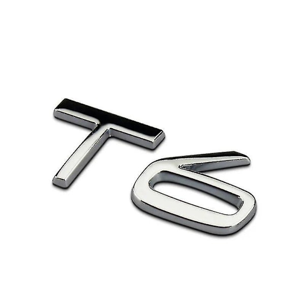 3D Metallinen Hopeinen Logo Awd T5 T6 -embleemitarra Volvo Awd T5 T6 -malleille