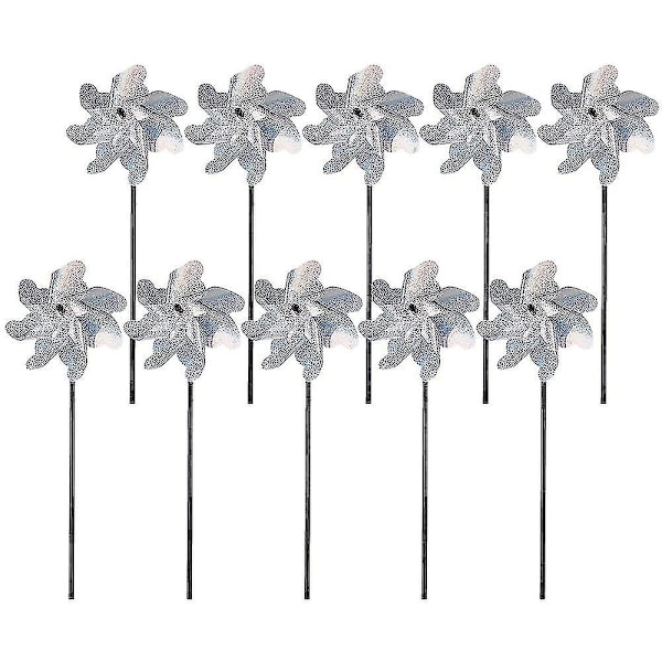 10-pack Reflekterande Vindsnurror för Trädgården, Glittervindsnurror, Skrämmer Fåglar & Djur - Perfekt{hh}