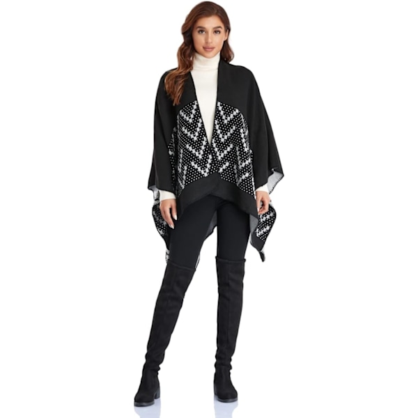 Ponchoer for kvinner, sjal, omslag, stort vinterskjerf, strikket cape poncho for kvinner, varm, trendy, brukbar teppe, hettegenser, lange cardigans, genser