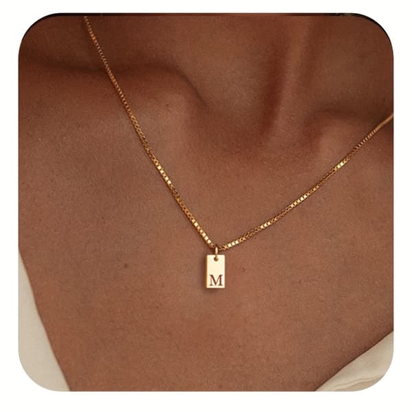 Nimikirjainkaulakoru 14k kullattu monogrammi riipus lahja A