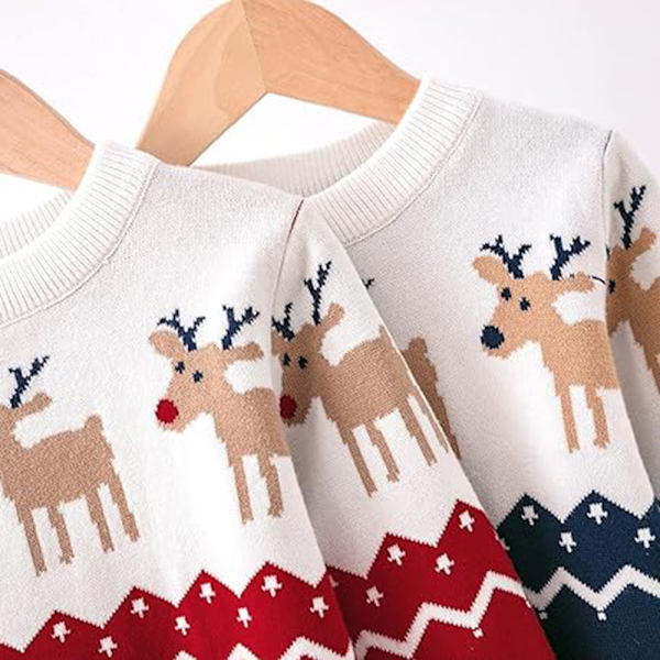 Julegenser Barneklær Langermet Skjorte Strikket Genser Cardigan Juleantrekk Snødress Småbarn Baby Vår Hjort Topper for Vinter