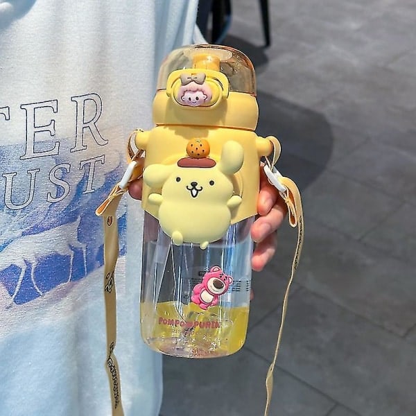 600ml Anime Pillimuki Kawaii Kuromi Cinnamoroll Melody Lasten Vesipullo Urheilu Tee Kahvikupit Keittiötarvikkeet Tyttöjen Lahjat Pompompurin