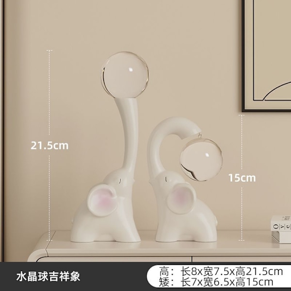 Elefant ornamenter heldig elefant krystalkugle TV vinskab veranda stue dekoration let luksus high-end housewarming julegave